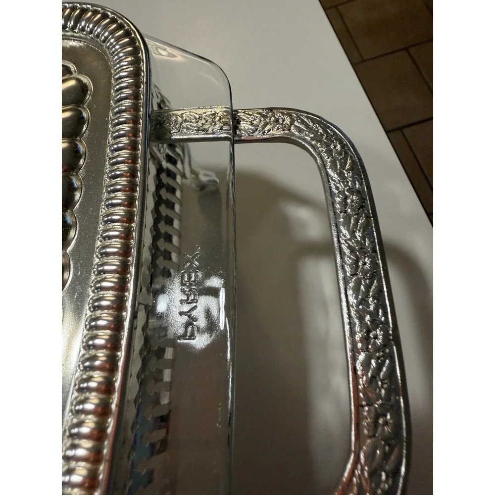 Royal Warwick Silverplated Pyrex Serving Dish